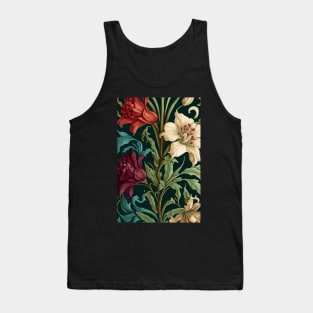 Floral Garden Botanical Print with Jewel Lilies Tank Top